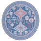 Safavieh Serapi Bohemian 6"7" Round Blue and Ivory Area Rug, , large