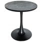 Leisuremod LeisureMod Bristol Dining table, Black Base with 27 Round Marbleized Black MDF top, , large