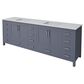 Lexora Home Jacques 84" Double Bathroom Vanity in Dark Grey with 2 cm White Cultured Marble Top and Rectangular Sinks, , large