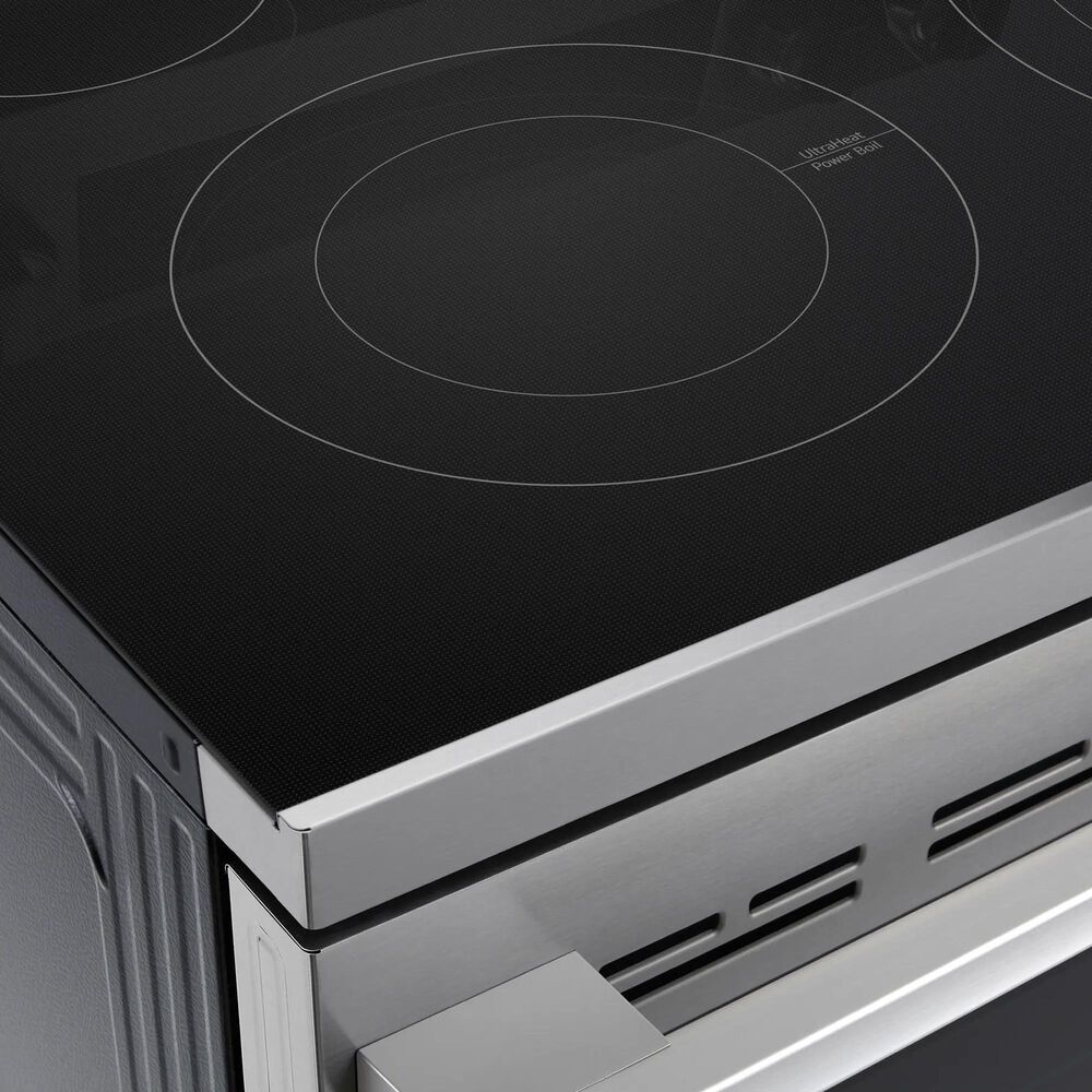 LG 2-Piece Kitchen Package with 6.3 Cu. Ft. Smart Freestanding Electric Range and 2.1 Cu. Ft. Smart Over-the-Range Microwave in Printproof Stainless Steel, , large