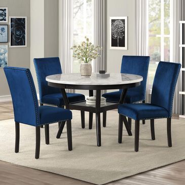 New Heritage Design Celeste 5-Piece Round Dining Set in Espresso, , large