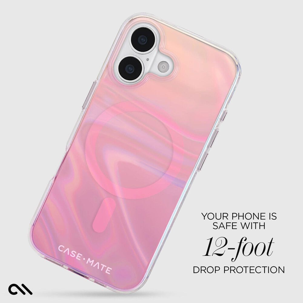 Case-Mate Peach Bubble MagSafe Case for iPhone 17 in Peach Iridescent, , large