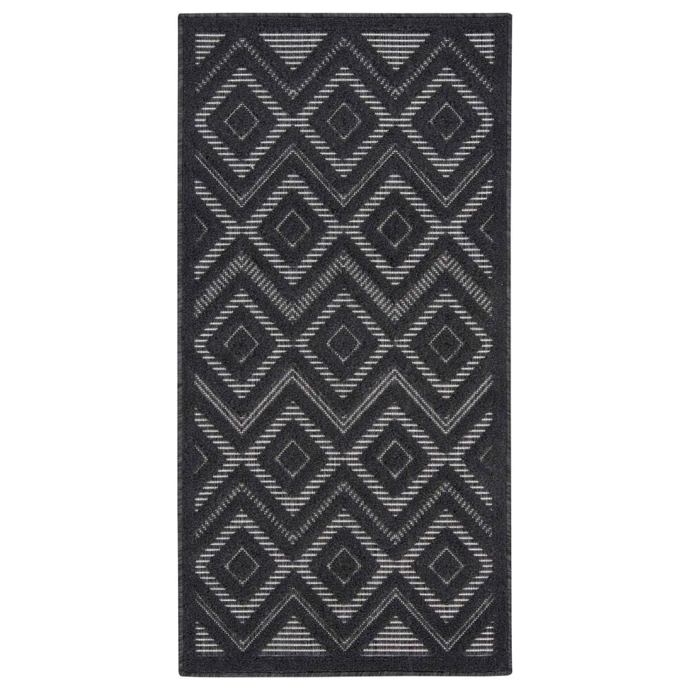 Nourison Versatile 2" x 4" Charcoal and Black Indoor/Outdoor Area Rug, , large