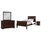 Crown Mark Louis Philip 4-Piece Twin Bedroom Set in Cherry, , large