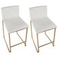 Lumisource Mason 26" Counter Stool with White Cushion in Gold and Walnut (Set of 2), , large