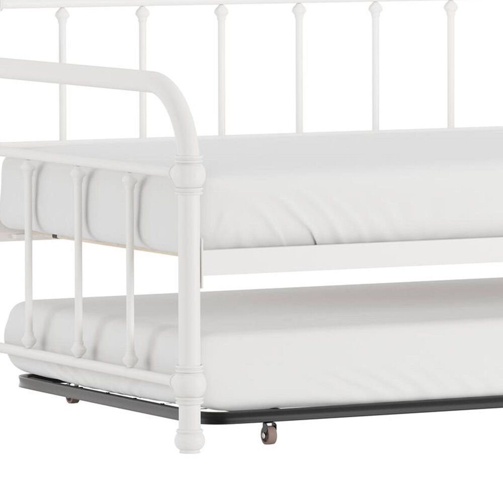 Richlands Furniture Twin Metal Slat Daybed and Trundle in White, , large