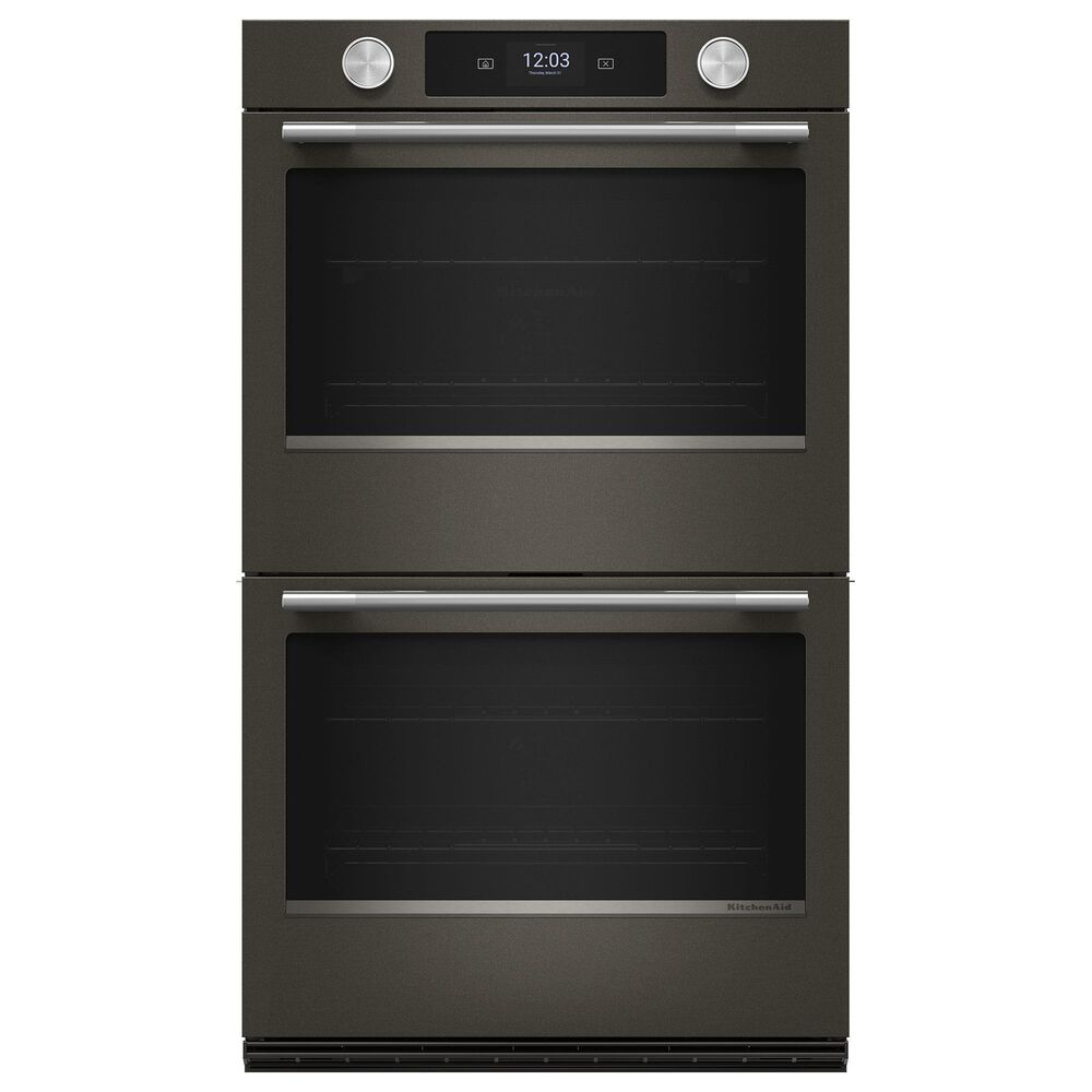 KitchenAid 2-Piece Kitchen Package with Black Ore 30" Smart Double Wall Oven and Stainless Steel 30" Gas Cooktop, , large