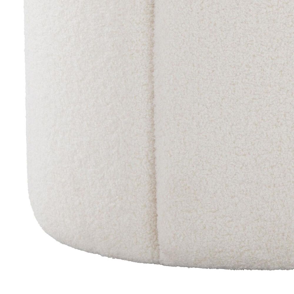 LumiSource Daisy Upholstered Ottoman in White, , large