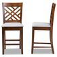 Baxton Studio Caron Counter Height Pub Chair with Grey Cushion in Walnut Brown (Set of 2), , large