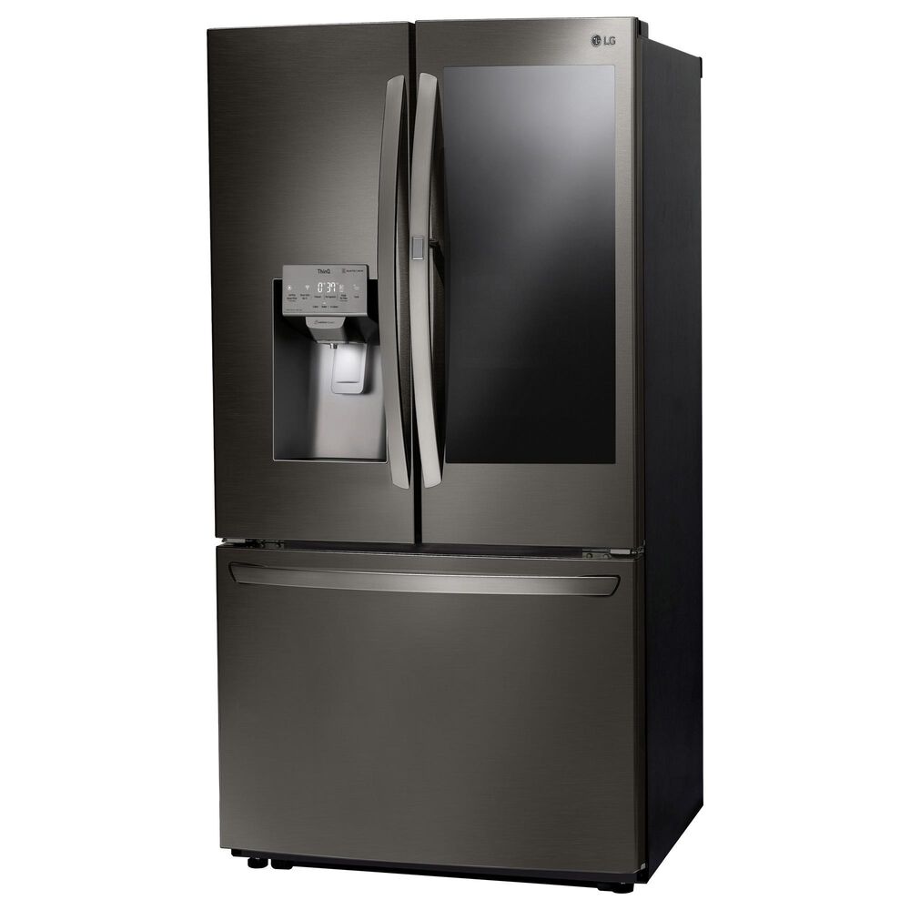 Lg 23 Cu Ft 3 Door French Door Counter Depth Refrigerator With Instaview Door In Door In Black Stainless Steel Nebraska Furniture Mart
