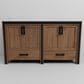Lexora Home Ziva 60" Double Bathroom Vanity in Rustic Barnwood with 2 cm White Quartz Top and Rectangular Sinks, , large