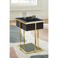 Ashley Rexwell Accent End Table with Speaker in Black and Gold, , large