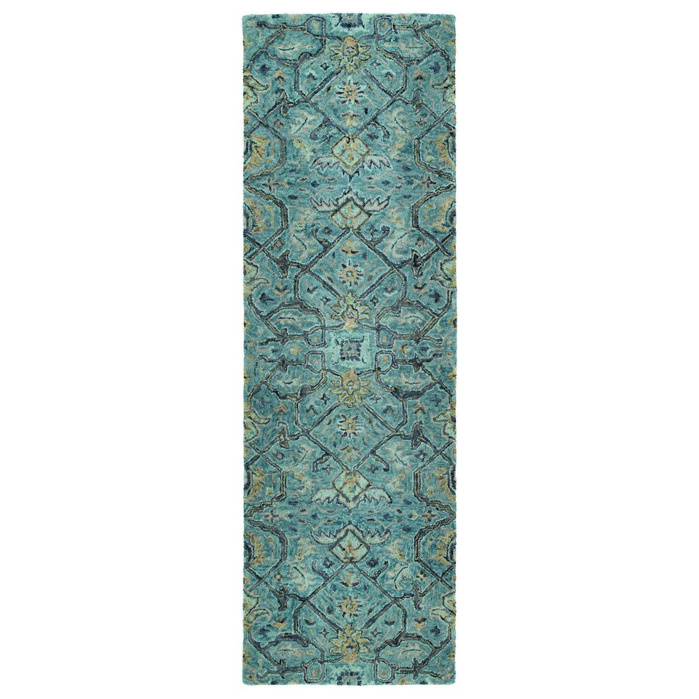Kaleen Rugs Chancellor 2"6" x 8" Blue, Turquoise, Denim, Sage and Taupe Runner, , large