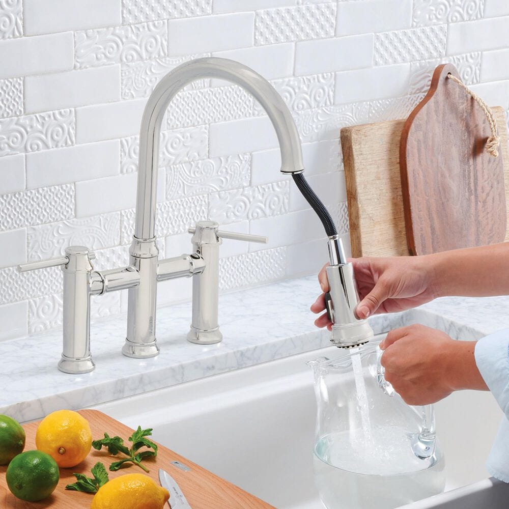 Blanco Empressa Pull-Down Bridge Faucet 1.5 GPM in Chrome, , large