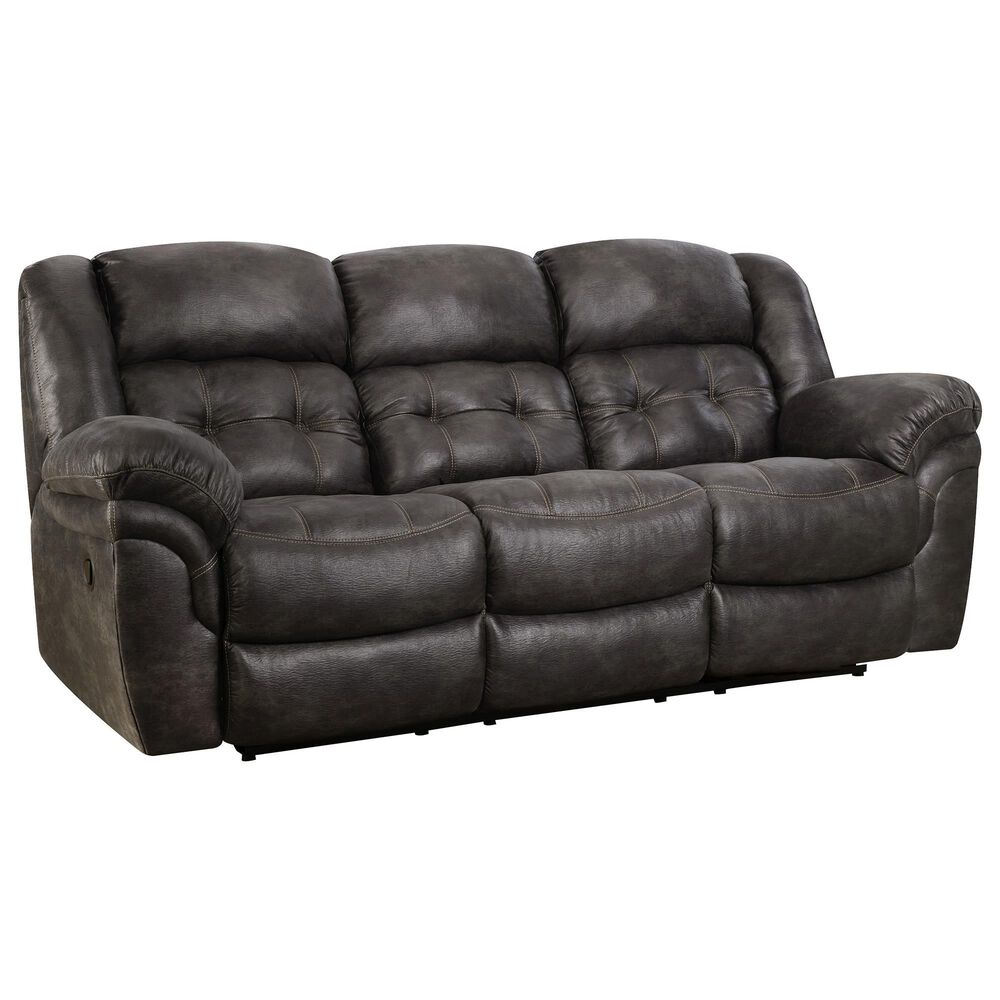 Homestretch Frontier Double Manual Reclining Sofa in Steel Gray, , large