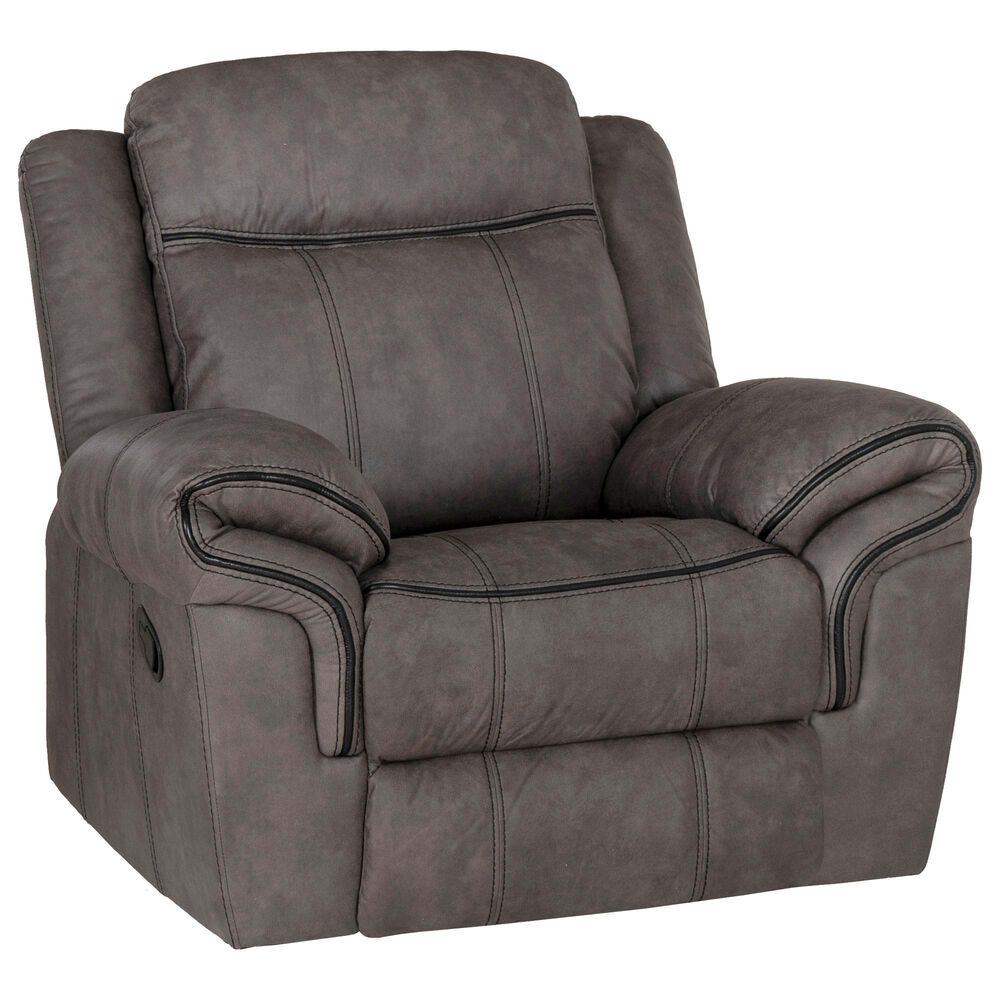 Linon Home Decor Gideon Manual Recliner in Stone Grey, , large