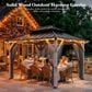 HOMLUX 10" x 12" Patio Hardtop Gazebo with Wood Posts in Light Gray, , large
