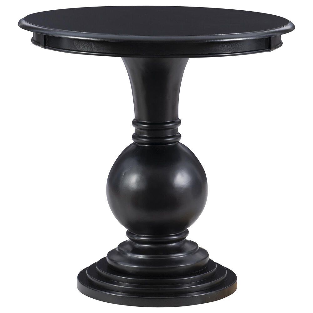 Linon Home Decor Adeline Round Accent End Table in Black, , large