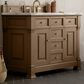 James Martin Vanities Brookfield 48" Single Bathroom Vanity in Pecan with 3 cm Carrara White Marble Top and Rectangular Sink, , large