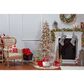 The Gerson Company 6" Pre-Lit Artificial Flocked Alpine with White Lights in Green, , large