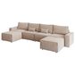 HOMLUX 127.4" Sectional Sofa in Camel, , large