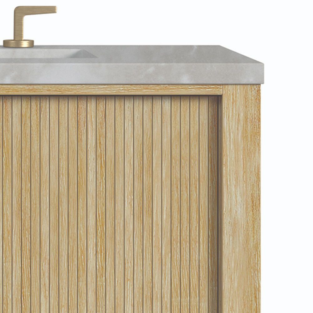 James Martin Marigot 72&quot; Double Bathroom Vanity in Sunwashed Oak with 3 cm Victorian Silver Quartz Top, Rectangular Sinks and FreePower Wireless Charger, , large