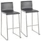 Lumisource Mara Barstool with Grey Cushion in Stainless Steel (Set of 2), , large