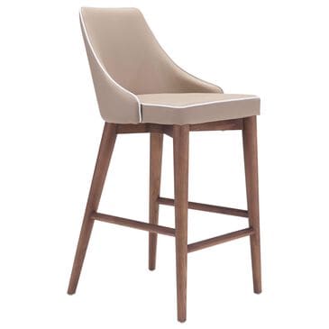 Zuo Modern Moor Counter Stool in Beige and Brown, , large