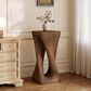 Hearth and Haven Outdoor End Table with Twist Design in Antique Brown, , large