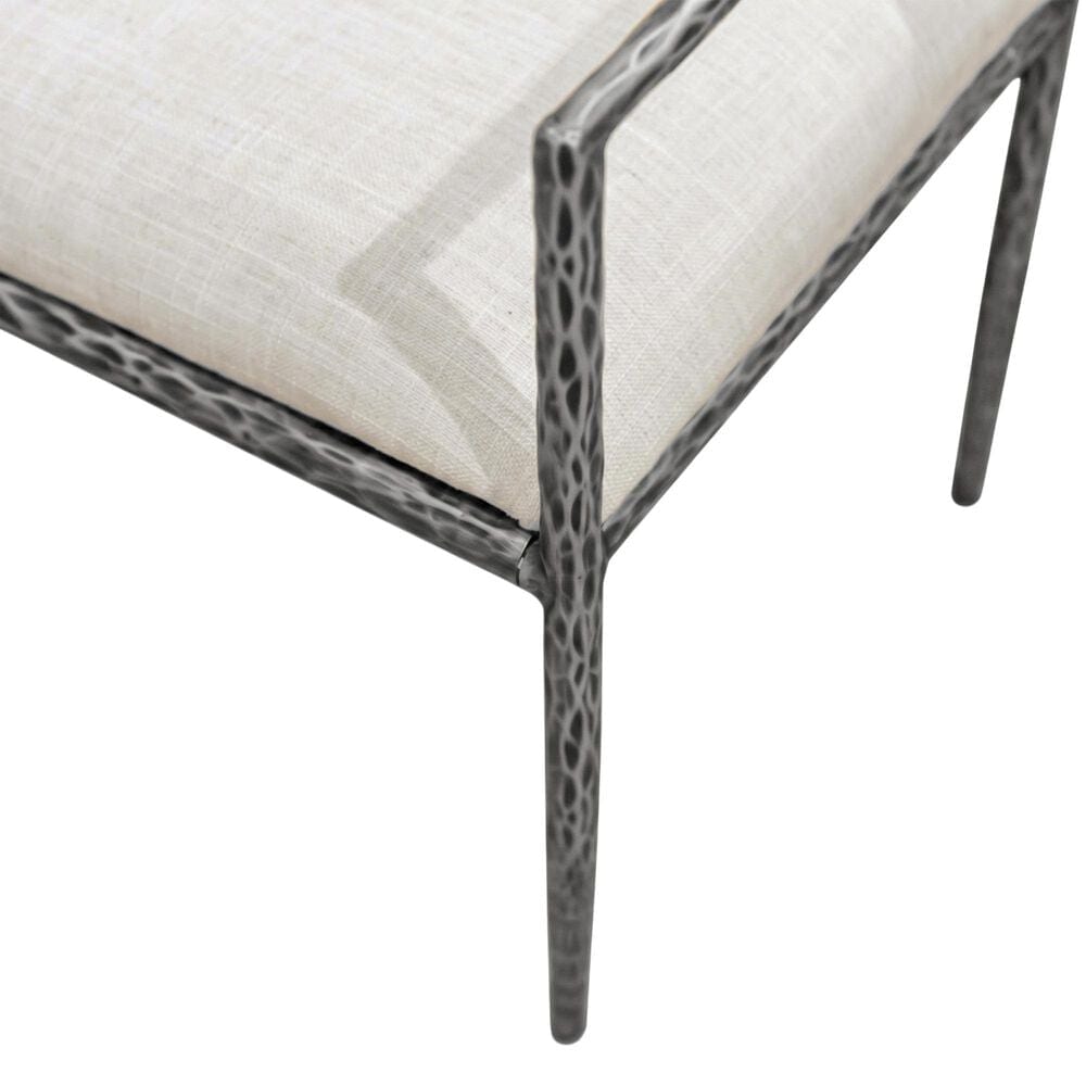 Furniture of America Lalia Metal Padded Upholstered Bench in Gun Metal, , large