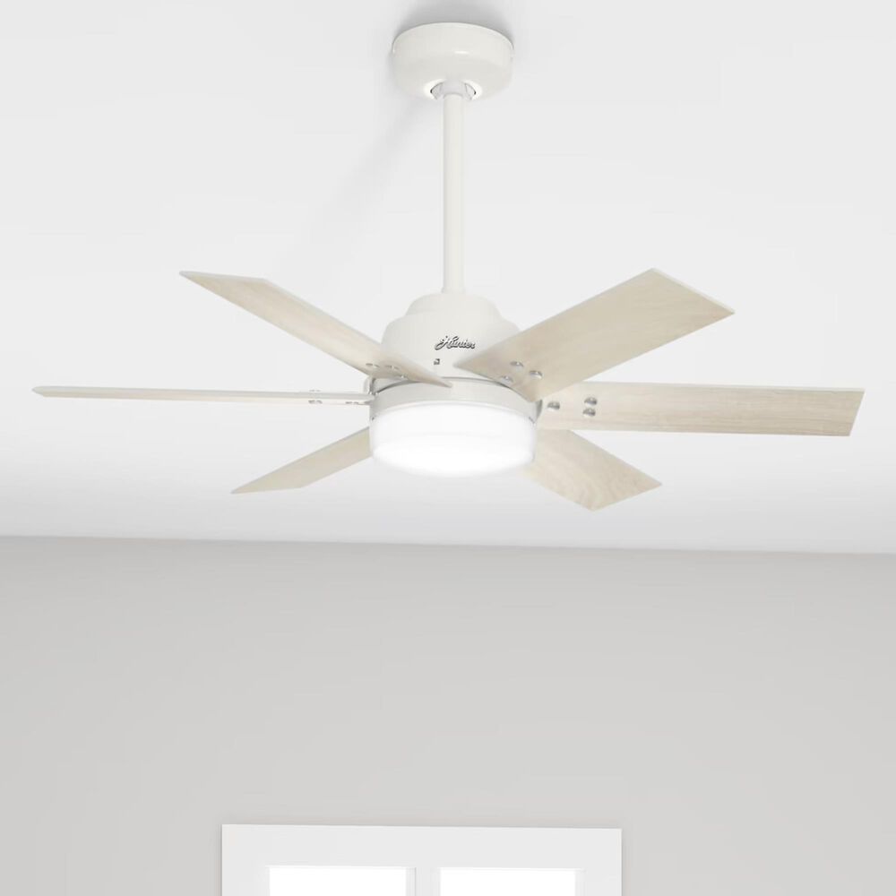 Hunter Pacer 44&quot; Ceiling Fan with LED Lights in Fresh White, , large