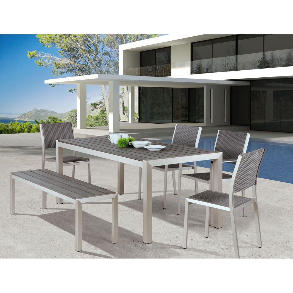 Zuo Modern Metropolitan Bench in Silver/Gray, , large