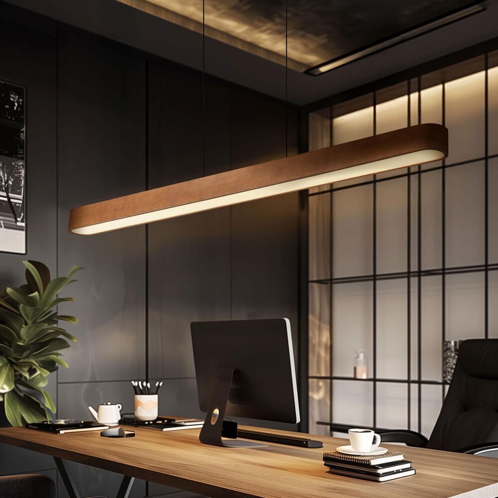 Golden Lighting Silva 1-Light Pendant in Black and Walnut, , large
