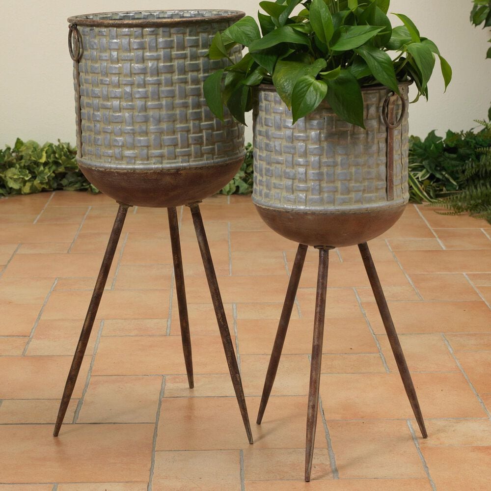 The Gerson Company Assorted Plant Holder in Grey and Copper &#40;Set of 2&#41;, , large