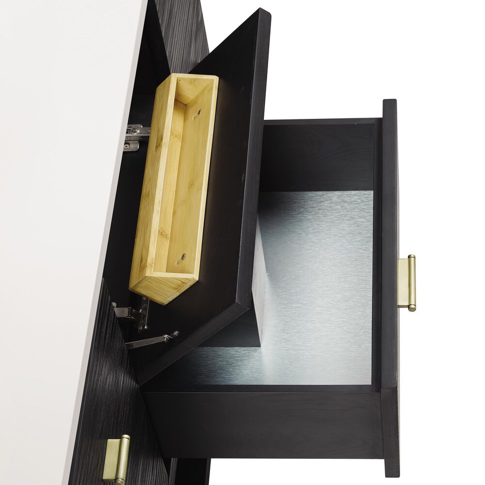 James Martin Vanities Lucian 48&quot; Single Vanity in Carbon Oak with 3 cm Victorian Silver Quartz Top, , large