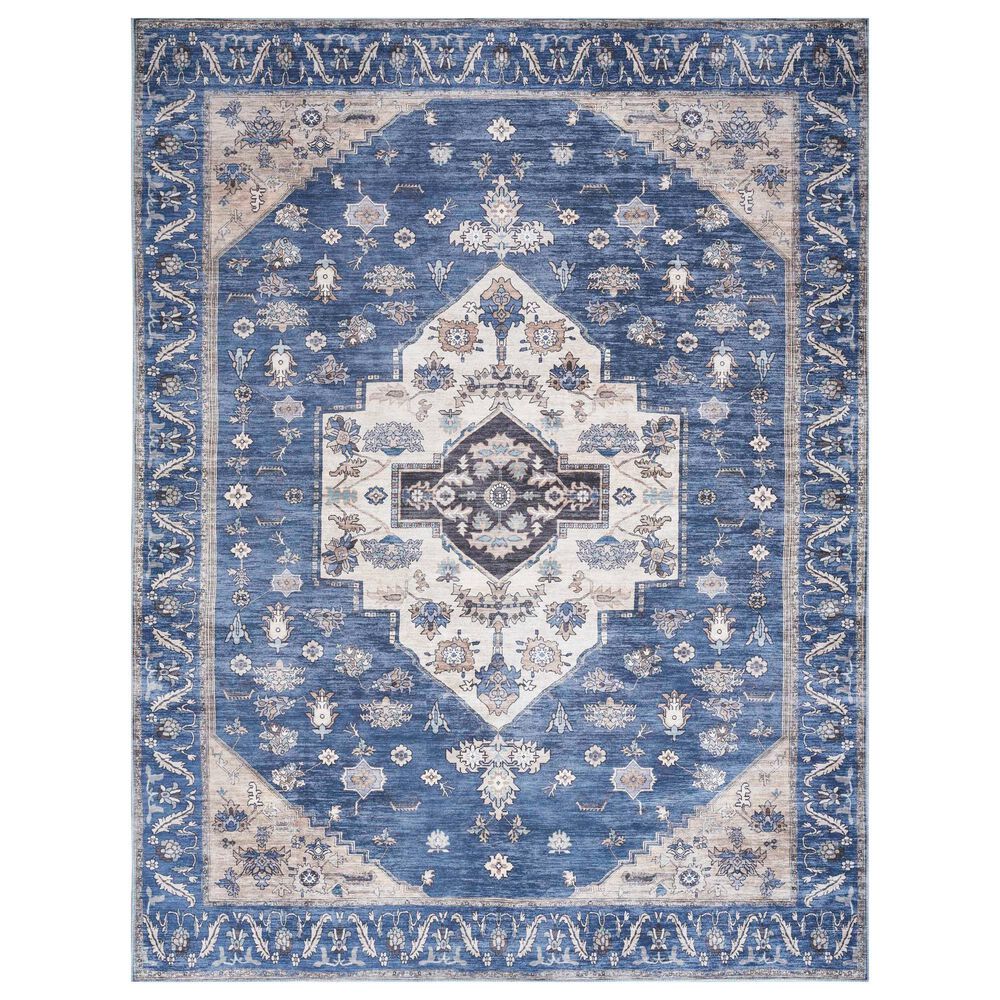 Nourison Grand Washables 5"3" x 7"3" Denim Area Rug, , large