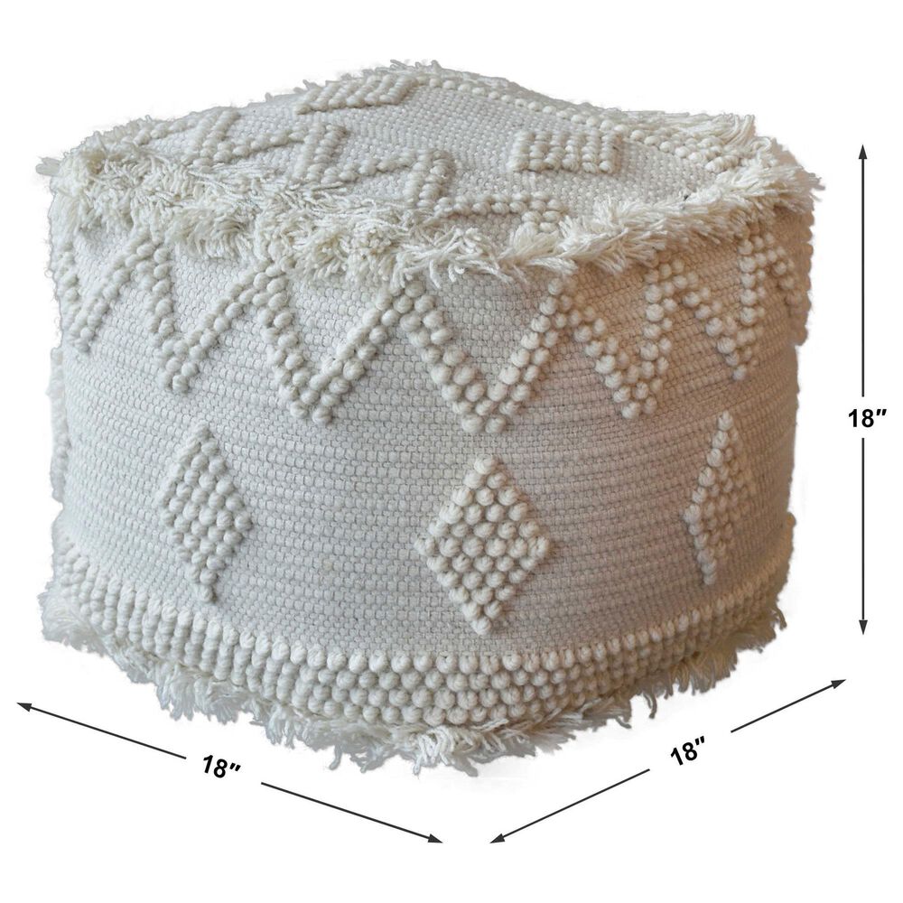 Uttermost Uriah Pouf in Soft Ivory, , large