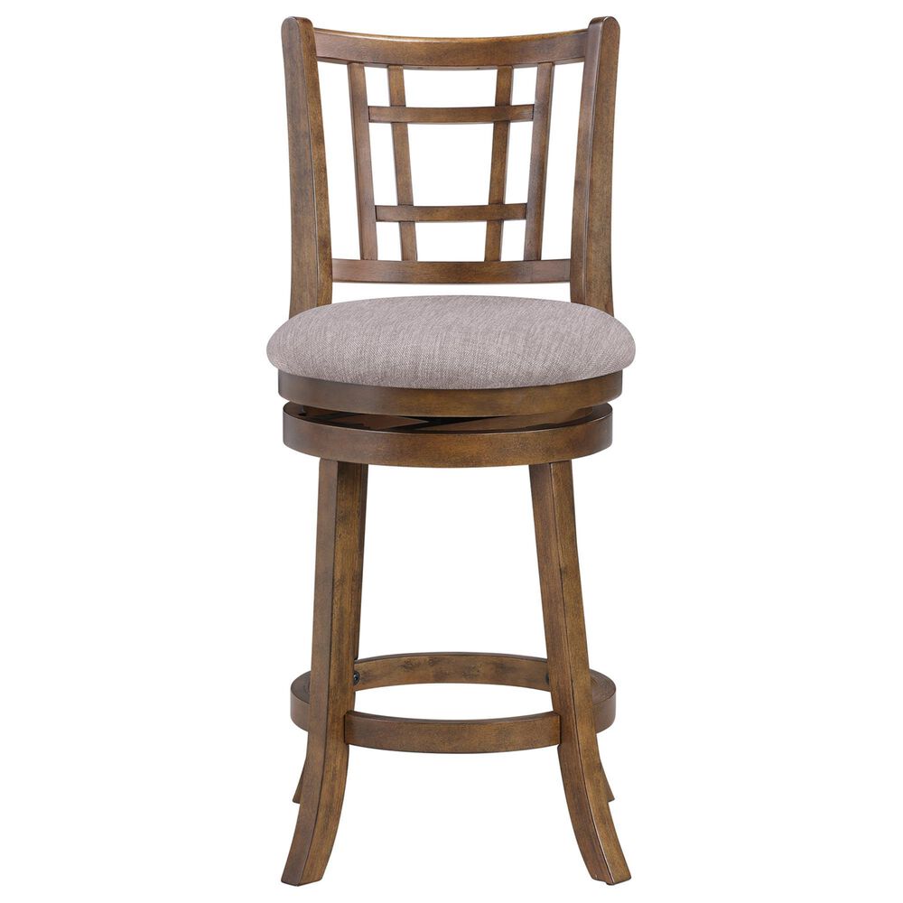 Sasha Lee Solid Wood and Upholstered Barstool in Brown, , large