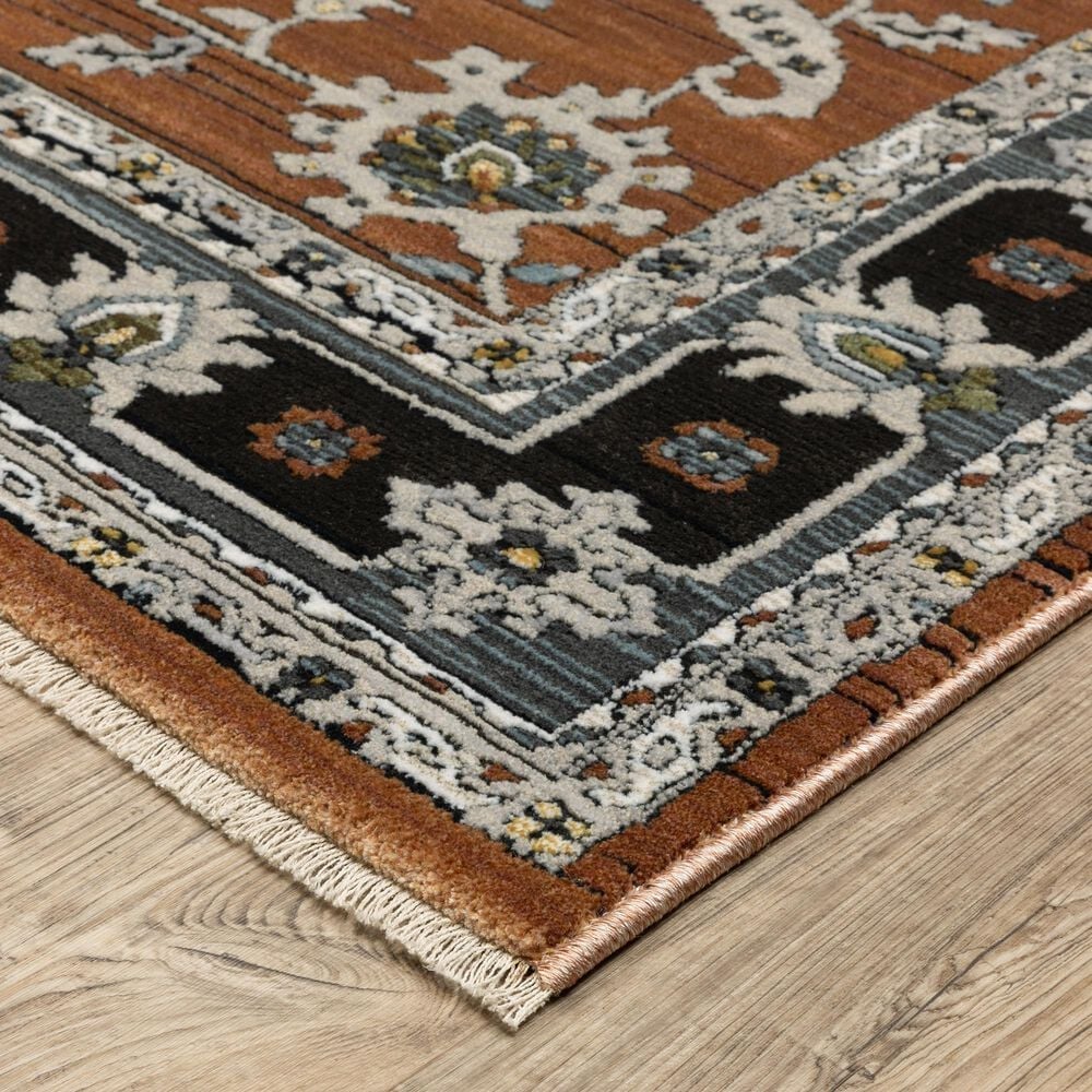 Oriental Weavers Keira Rust and Grey 9&#39;10&quot; x 12&#39;10&quot; Area Rug, , large