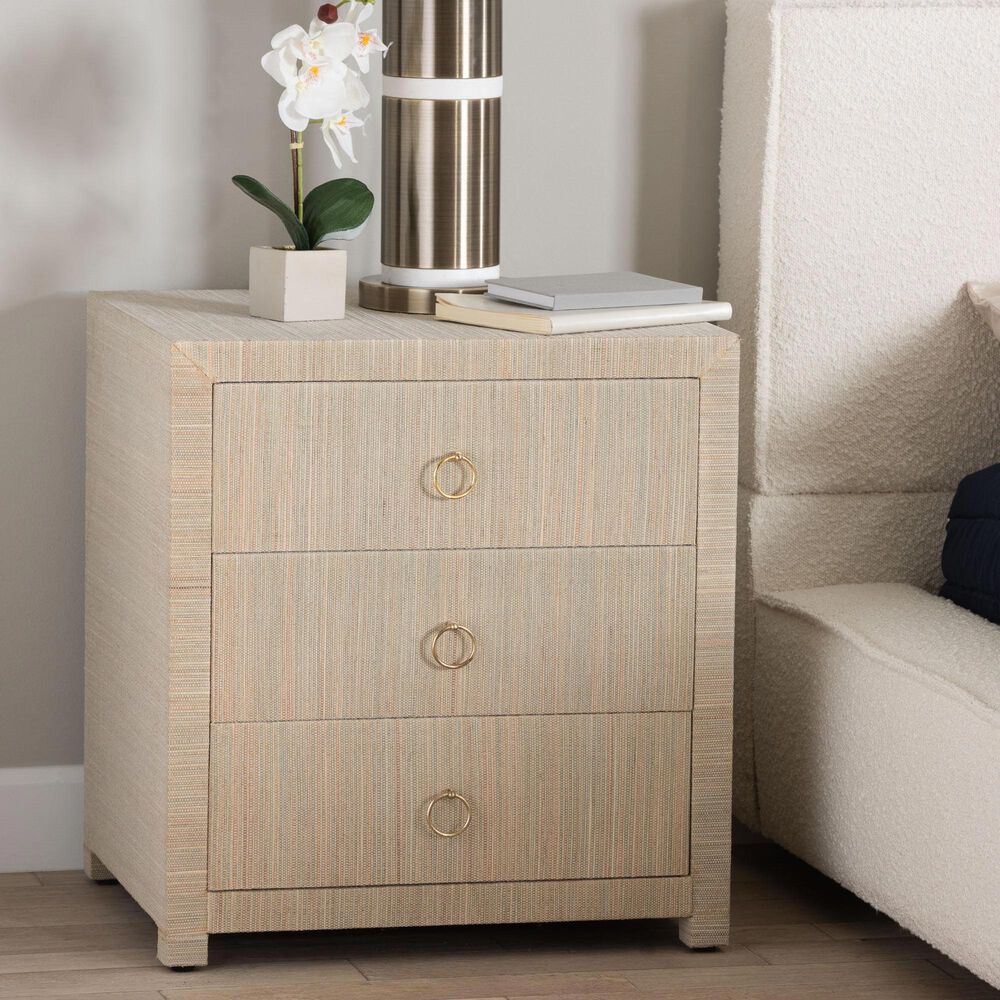 Baxton Studio Quinn 3-Drawer Nightstand in Natural, , large
