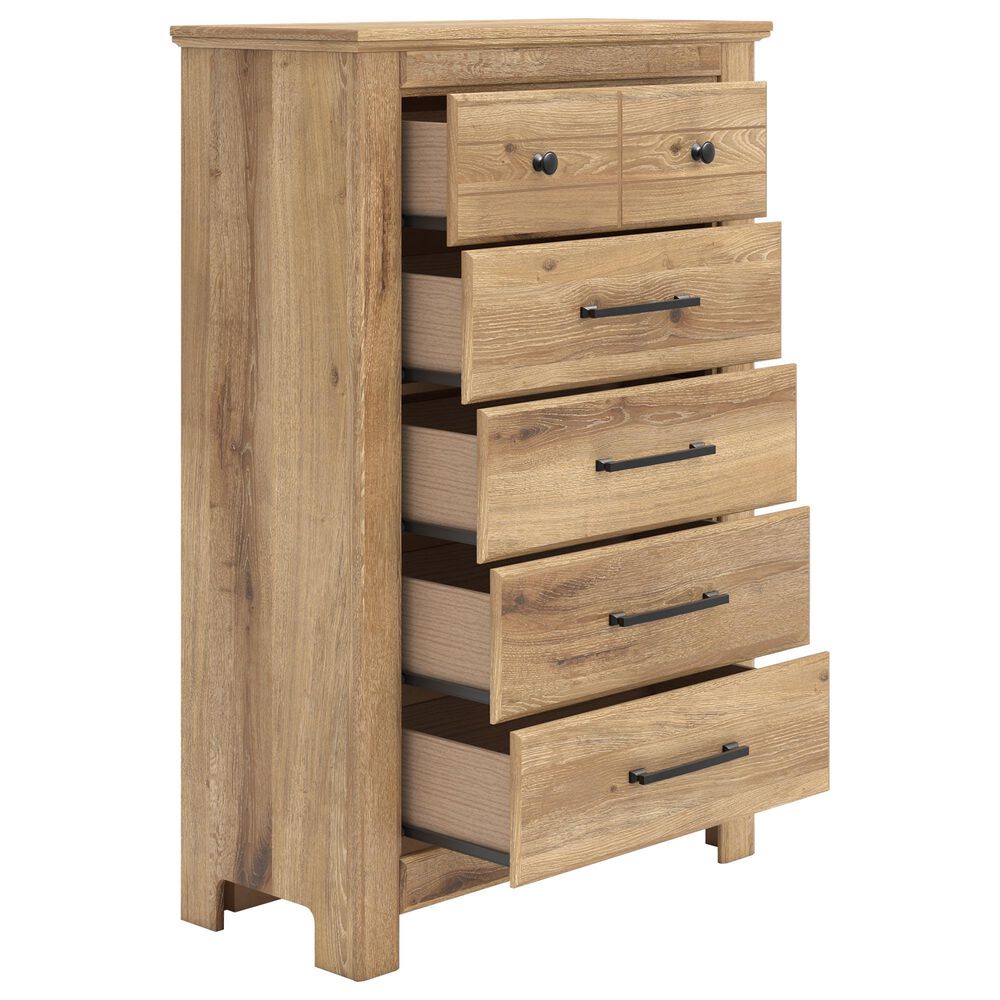 Ashley Makidern 5 Drawer Chest in Natural Brown, , large