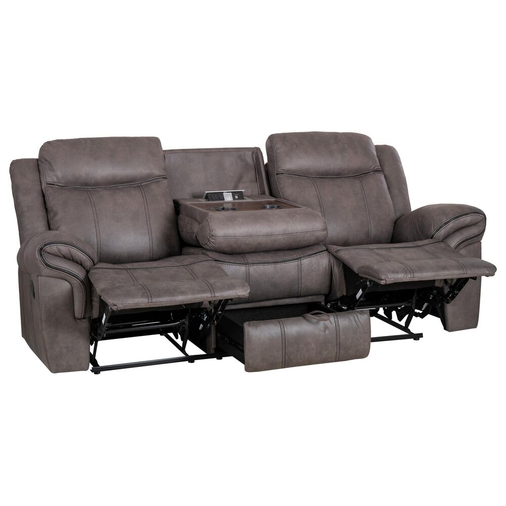 Linon Home Decor Galloway Manual Sofa in Stone Gray, , large