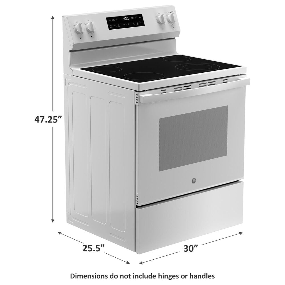 GE Appliances 30&quot; Freestanding Electric Range with Self-Clean and 4 Burners in White, , large