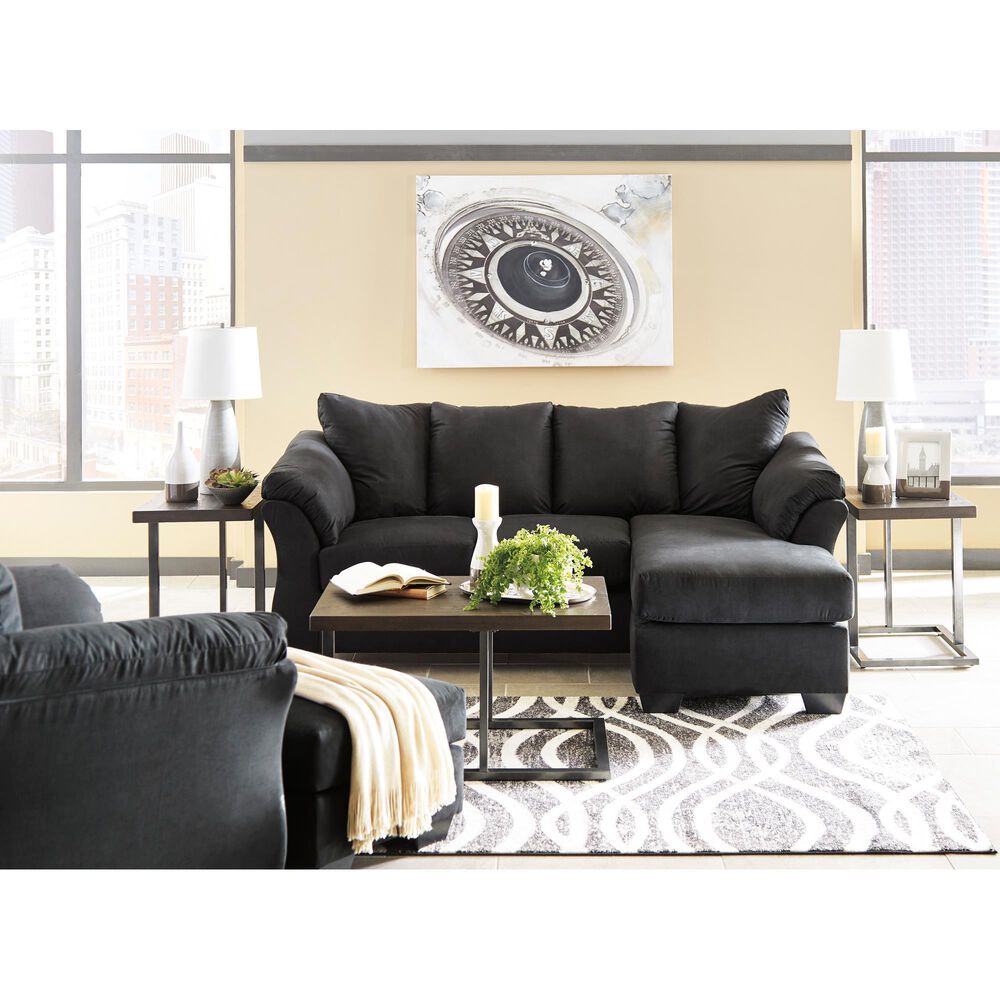 Ashley Darcy Standard Ottoman in Black, , large