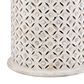 Linon Home Decor Inora Round Side Table in Distressed Antique White, , large
