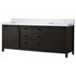Lexora Home Marsyas 84" Double Bathroom Vanity in Brown with 2 cm White Cultured Marble Top and Rectangular Sinks, , large