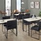 Lumisource Fuji High Back Barstool with Camel Faux Leather in Black (Set of 2), , large