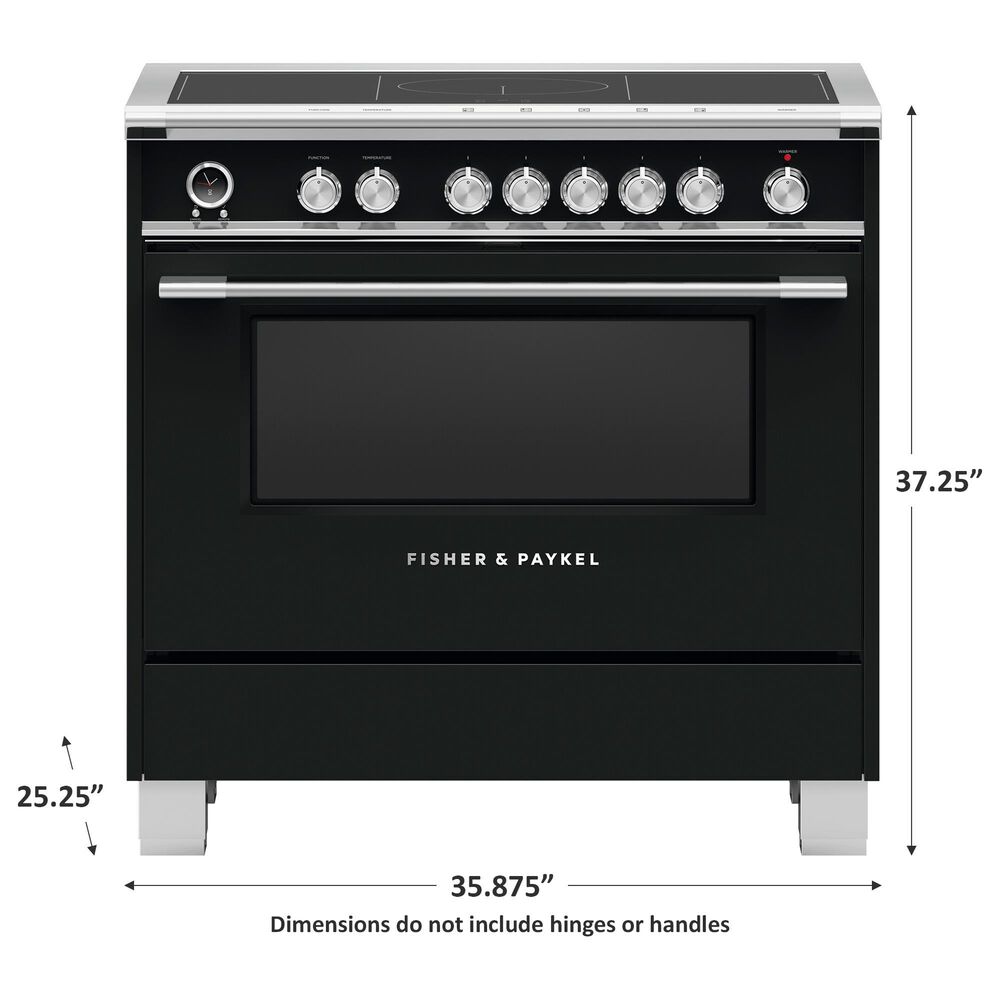 Fisher &amp; Paykel 36&quot; Classic Induction Range with 5 Burners in Black, , large