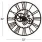 Maple and Jade Gear Decorative Wall Clock in Matte Black, , large