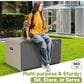 Hearth and Haven 160-Gallon Outdoor Storage Box with 3-Reinforced Crossbar Design in Gray, , large
